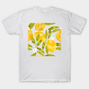 Watercolor Lemons with White Flower T-Shirt